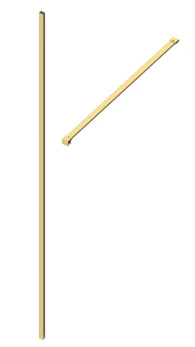 Open Wall 2.0 muurprofiel + rechte stabilisatiestang 1200 mm - Brushed Gold - goud mat 2067801