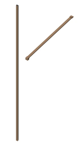 Open Wall 2.0 muurprofiel + rechte stabilisatiestang 1200 mm - Brushed Copper - koper mat 2067817