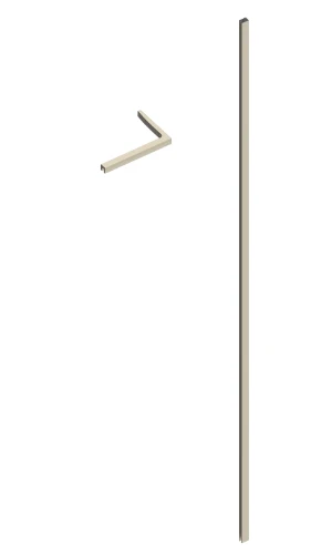 Open Wall 2.0 muurprofiel + haaks stabilisatieprofiel rechts 160 x 250 mm - Brushed Nickel - geborsteld mat - voor wanden t/m 1200 mm - voor wanden t/m 1200 mm 2067823