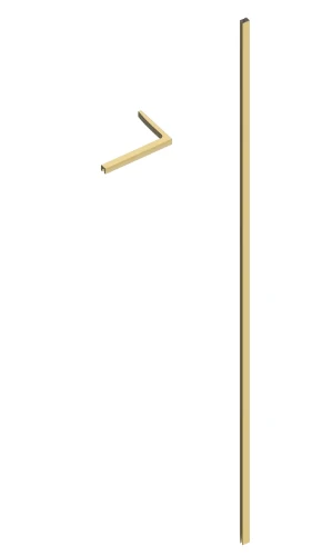Open Wall 2.0 muurprofiel + haaks stabilisatieprofiel rechts 160 x 250 mm - Brushed Gold - goud mat - voor wanden t/m 1200 mm - voor wanden t/m 1200 mm 2067832