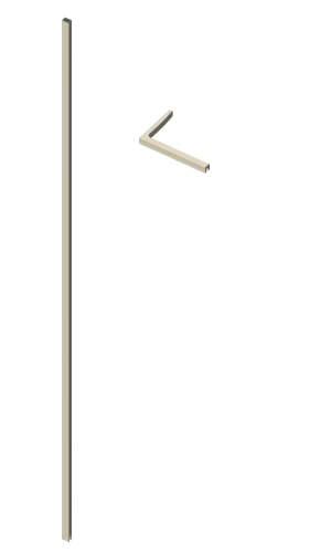 Open Wall 2.0 muurprofiel + haaks stabilisatieprofiel links 160 x 250 mm - Brushed Nickel - geborsteld mat - voor wanden t/m 1200 mm - voor wanden t/m 1200 mm 2067836