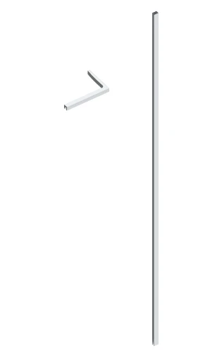 Open Wall 2.0 muurprofiel + haaks stabilisatieprofiel rechts 160 x 250 mm - chroom - voor wanden t/m 1200 mm - voor wanden t/m 1200 mm 2067838