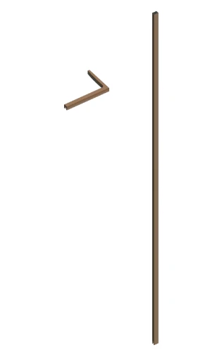 Open Wall 2.0 muurprofiel + haaks stabilisatieprofiel rechts 160 x 250 mm - Brushed Copper - koper mat - voor wanden t/m 1200 mm - voor wanden t/m 1200 mm 2067861