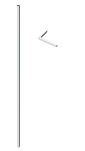 Open Wall 2.0 muurprofiel + haaks stabilisatieprofiel links 160 x 250 mm - chroom - voor wanden t/m 1200 mm - voor wanden t/m 1200 mm 2067909