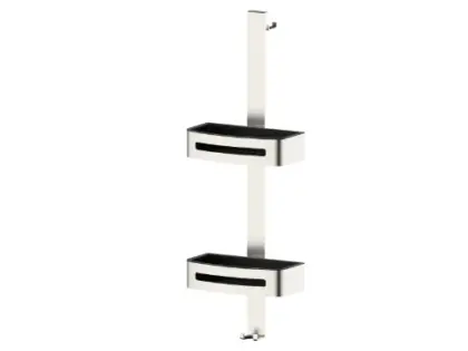 Vivo dubbele douchekorf voor douchewand - Brushed Nickel PVD - geborsteld mat PVD 2069132