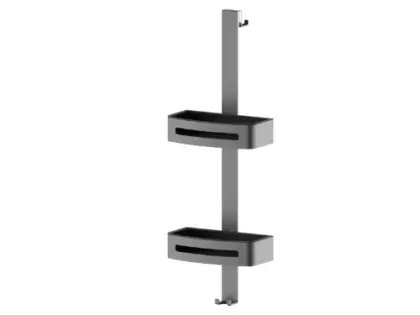 Vivo dubbele douchekorf voor douchewand - Gun Metal PVD - staal mat PVD 2069142