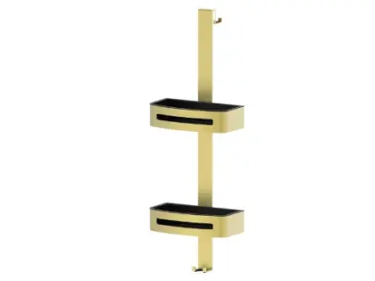 Vivo dubbele douchekorf voor douchewand - Brushed Gold PVD - goud mat PVD 2069155