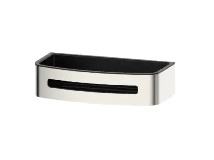 Vivo douchekorf met zwarte inzet - Brushed Nickel PVD - geborsteld mat PVD 2069178