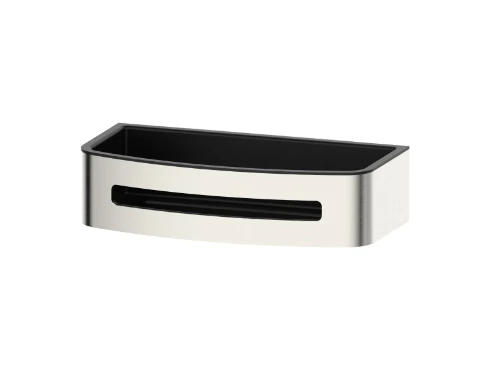 Vivo douchekorf met zwarte inzet - Brushed Nickel PVD - geborsteld mat PVD 2069178