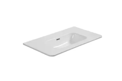 Klaire Round wastafelblad 800 x 465 mm - zonder kraangat - met overloop - wit 2070037
