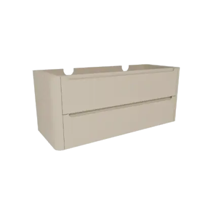 Klaire Round ribbel wastafelonderkast met 2 laden 1200 x 450 x 500 mm - zand mat 2070050
