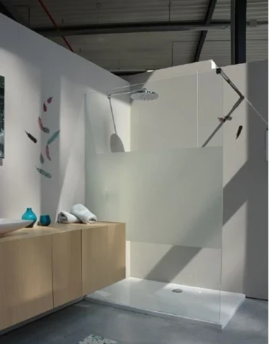 Open Wall douchewand 1570 x 2000 mm - chroom - transparant veiligheidsglas behandeld - intimi zone - inclusief traverse 1200 mm 210.160.002.PL