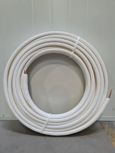 Airco II Twin geisoleerde koper koelleiding 1/4 x 5/8 (rollengte 20m) - wit - met isolatie 9mm Pe-X - prijs per meter - verkoop per rol 21028088070
