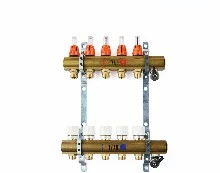 Begetube UFH messing collectorset vloerverwarming met ingebouwde debietmeters en regelkranen 5/4 - 15 x M24 - ophangbeugels 250 mm - met vul- en aflaatkranen 211125915