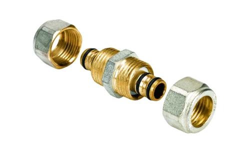 Henco S-serie messing knel rechte overgangskoppeling FF 20 x 22 mm 24-2022