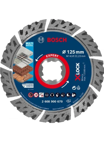 Bosch Expert X-Lock diamant slijpschijf Multi Material 125 x 22