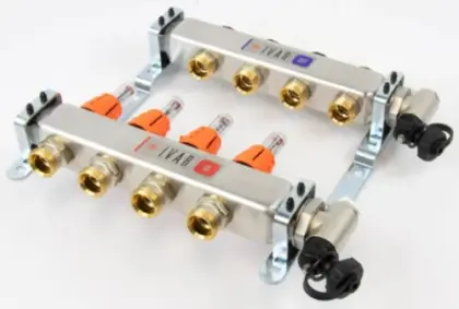 Begetube UFH inox collectorset voor vloerverwarming met topmeters