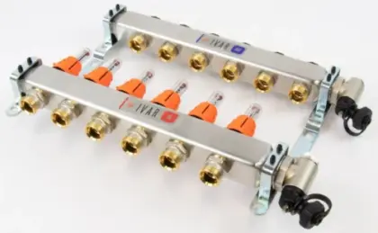 Begetube UFH inox collectorset voor vloerverwarming met topmeters