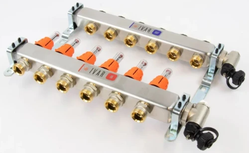Begetube UFH inox collectorset voor vloerverwarming met topmeters