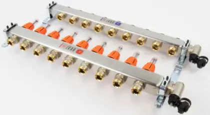 Begetube UFH inox collectorset voor vloerverwarming met topmeters