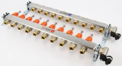 Begetube UFH inox collectorset voor vloerverwarming met topmeters