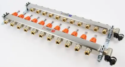 Begetube UFH inox collectorset voor vloerverwarming met topmeters