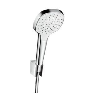 Hansgrohe Croma Select E 100 1jet handdoucheset - wit/chroom - handdouche Croma 100 1jet - wandhouder - doucheflexibel 1/2 x 1250 mm 26424400