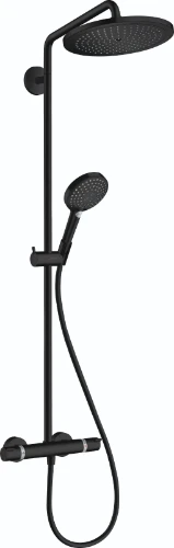 Hansgrohe Croma Select S 280 1jet Showerpipe douchesysteem - zwart mat - thermostaat - hoofddouche 280 mm 1jet - handdouche Croma Select S 3jet 26890670