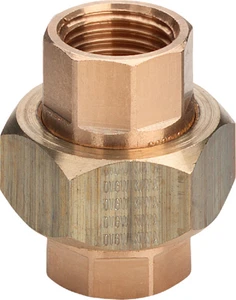 Viega brons 3-delige rechte koppeling vlak dichtend FF 3/4 x 3/4 271039