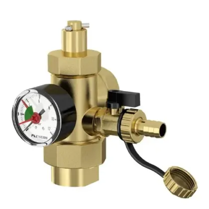 Flamco Flexcon aansluitstuk met manometer 4/4 x 63 mm voor expansievaten 27293