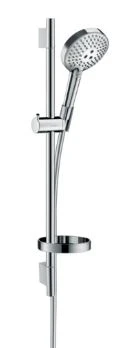 Hansgrohe Raindance Select S 120 3jet doucheset 650 mm - chroom - handdouche PowderRain 3jet - met zeephouder - doucheflexibel 1/2 x 1600 mm 27654000