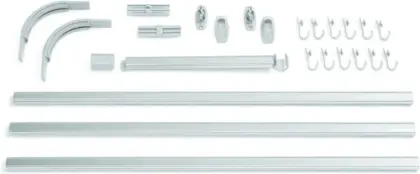 Coram Sealskin Easy Roll combi systeem voor verschillende opstellingen - incl 12 gordijnhaken - aluminium 276623005