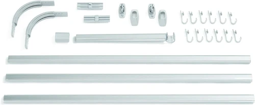 Coram Sealskin Easy Roll combi systeem voor verschillende opstellingen - incl 12 gordijnhaken - aluminium 276623005