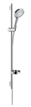 Hansgrohe Raindance Select S 120 3jet doucheset 900 mm - chroom - handdouche PowderRain 3jet - met zeephouder - doucheflexibel 1/2 x 1600 mm 27667000