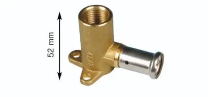 Henco P-serie messing pers muurplaat 90° FF 20 x 1/2 F 2P-2004