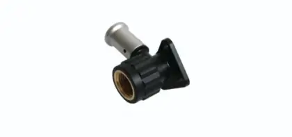 Henco PK-serie PVDF pers muurplaat 90° FF 16 x 1/2 F - incl. stop 1/2 M - kort model 2PK-1604KBP