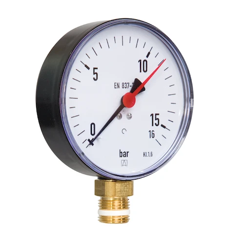 Euro-Index manometer radiaal 100 mm x 1/2 - 0/6 bar 30313