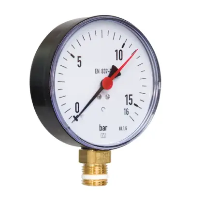 Euro-Index manometer radiaal 100 mm x 1/2 - 0/10 bar 30314