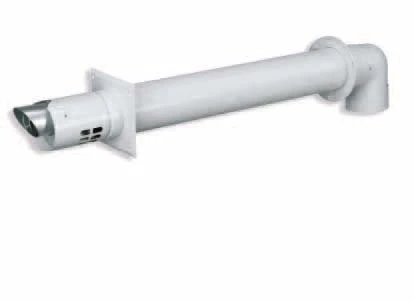 Vaillant RGA concentrisch PP/Staal muurdoorvoer 80/125 mm - wit - met bocht 90° 303209