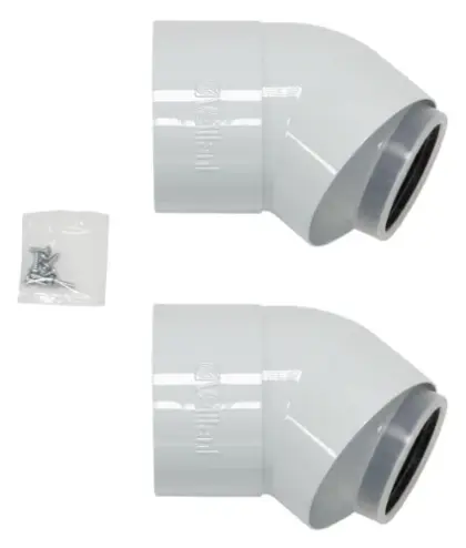 Vaillant RGA concentrisch PP/staal bocht 45° 80/125 mm - prijs per set van 2 stuks 303211