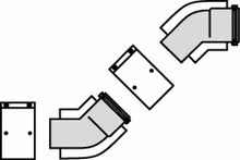 Vaillant RGA concentrisch PP/staal bocht 45° 60/100 mm - prijs per set van 2 stuks 303911