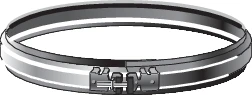 Roccheggiani SPG 316L inox enkelwandig verbindingsklem 200 mm 31.171.12.00