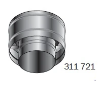 Roccheggiani SPG 316L inox enkelwandig trekkende kap 150mm 31.172.11.50