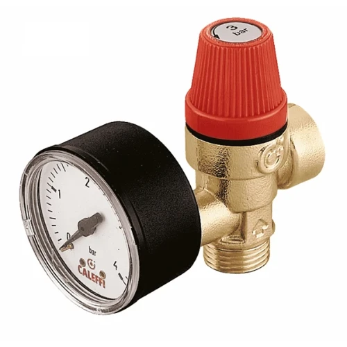 Caleffi 311 overdrukventiel met manometer MF 1/2 x 1/2 - 3 bar 314430