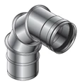 Roccheggiani SPG 316L inox enkelwandig bocht regelbaar 0-90° MF 80 x 80 mm (Viton dichting) 31.464.20.80