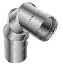 Roccheggiani SPG 316L inox enkelwandig bocht regelbaar 0-90° MF 130 x 130 mm (Viton dichting) 31.464.21.30