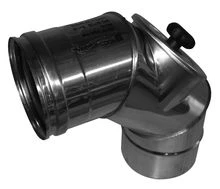 Roccheggiani SPG 316L inox enkelwandig bocht met kijkopening 90° MF 130 x 130 mm (Viton dichting) 31.464.71.30