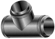 Roccheggiani DP25 inox dubbelwandig T-stuk 90° MMF 80 x 80 x 80 mm (80/130) 31.660.30.80