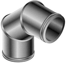 Roccheggiani DP25 inox dubbelwandig bocht 90° MF 130 x 130 mm (130/180) 31.662.41.30