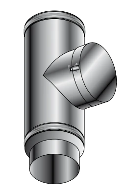 Roccheggiani DP25 inox dubbelwandig inspectiestuk met stop MMF 130 x 130 x 130 mm (130/180) 31.663.41.30